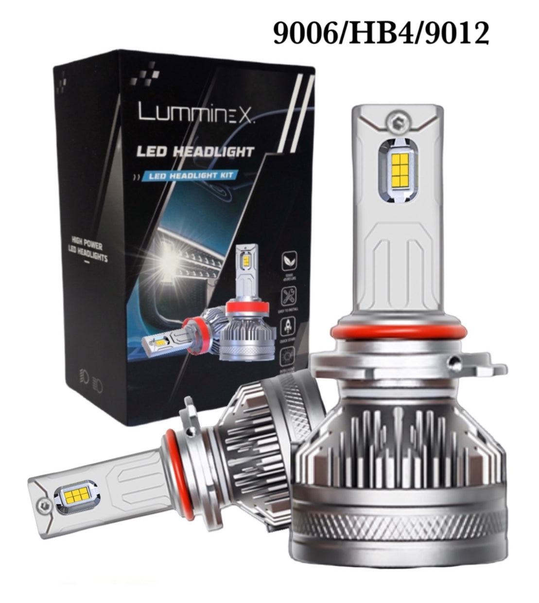 9006/HB4/9012, LX-I40 Lumminex led Headlight/Foglight, 6k white, 200 watt, 40000 lumens, for car or truck, plug and play, ip68 waterproof. Pack includes 2x bulbs.
