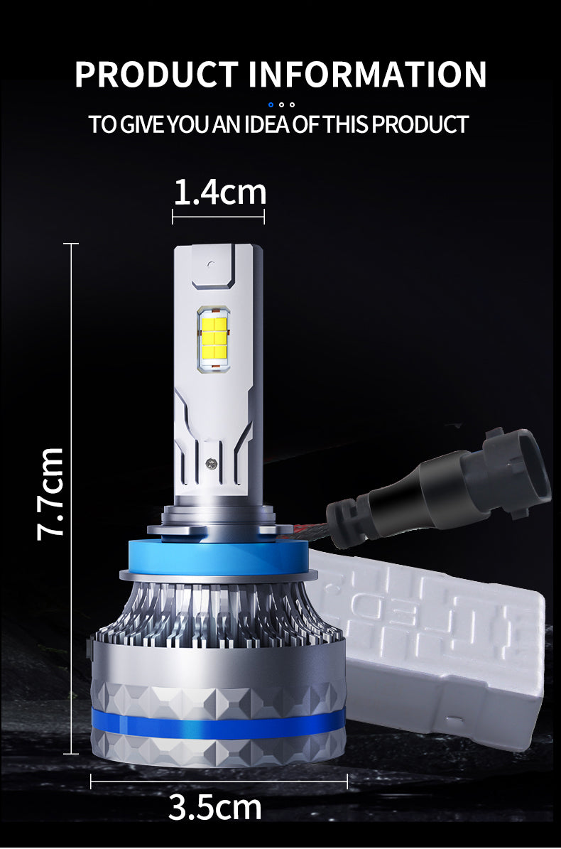 Lumminex H8/H9/H11 Headlight/foglight Upgraded 120W 20000 lumens Lighting Bulb with Fan, 6000k Cool White IP68 Waterproof, Pack of 2